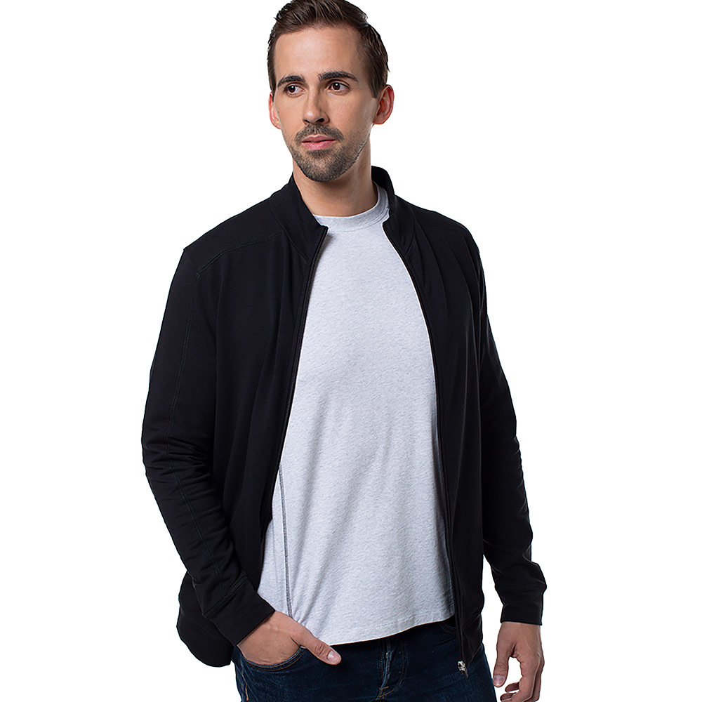 Cariloha Men's Bamboo Jacket - Lightweight Zip Up Sport Jacket - XX-Large - Black