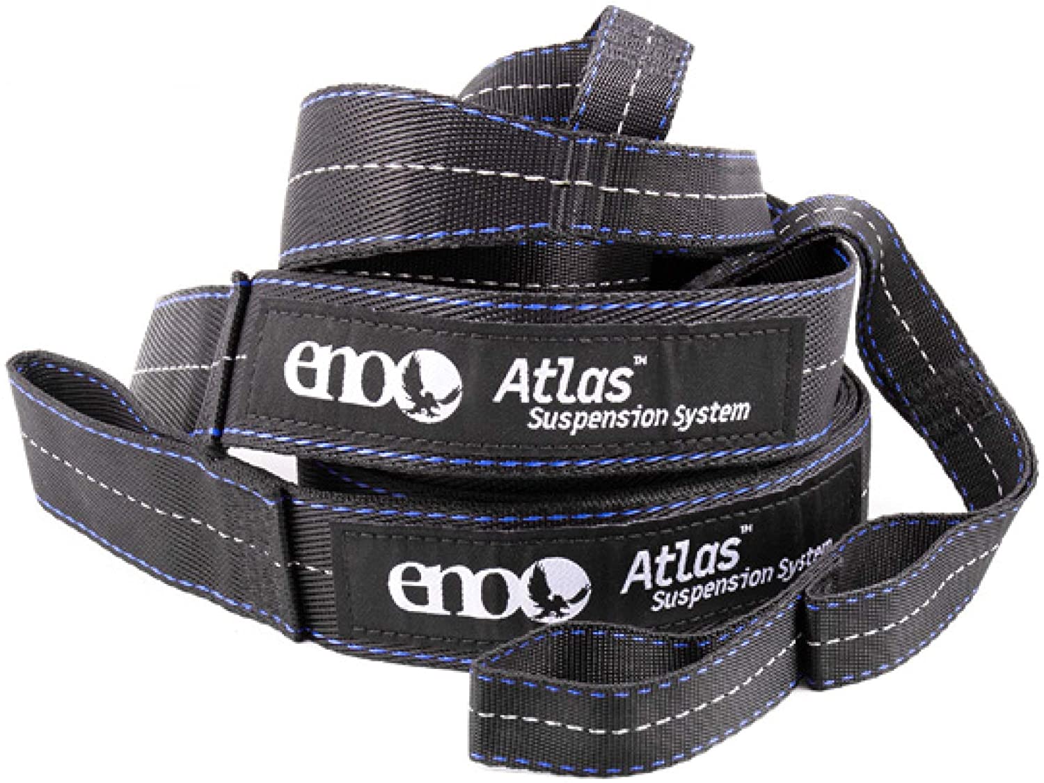 ENO, Eagles Nest Outfitters Atlas Hammock Straps, Suspension System with Storage Bag, 400 LB Capacity, 9-foot x 1.5/.75 inch, Black/Royal